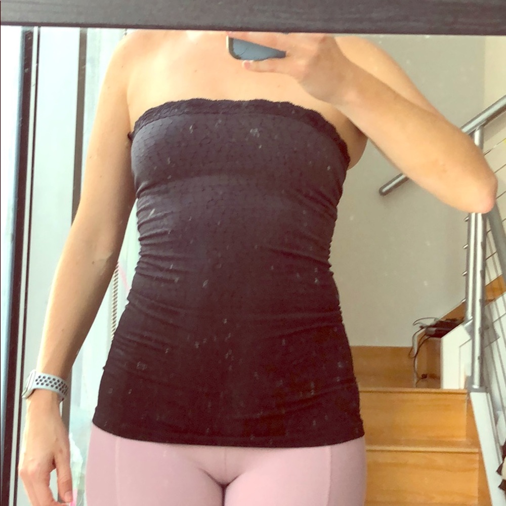 Guess sz M/L grey/black nylon and spandex tube top